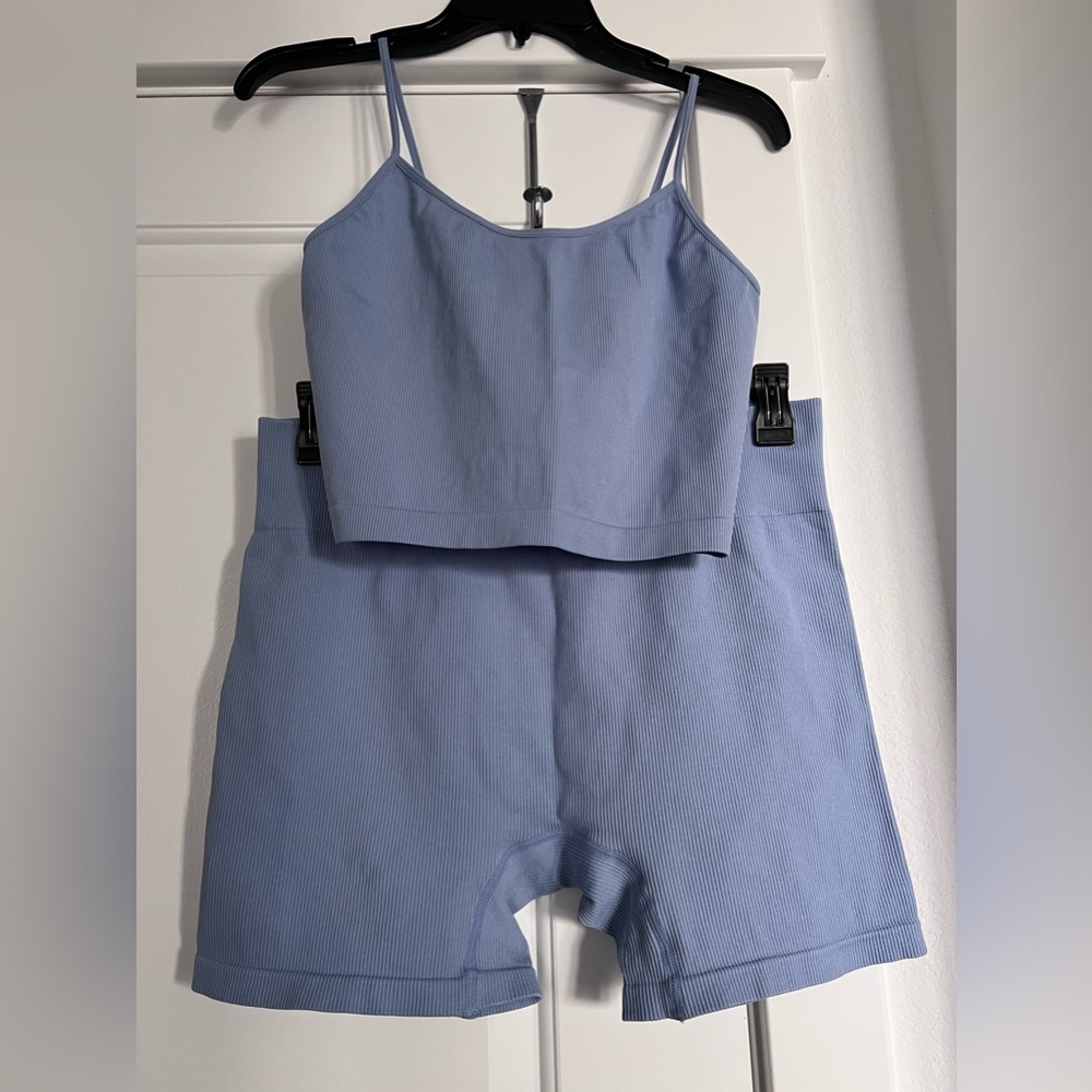 Wild Fable Ribbed Light Blue Ribbed Lounge (Selling as Set)